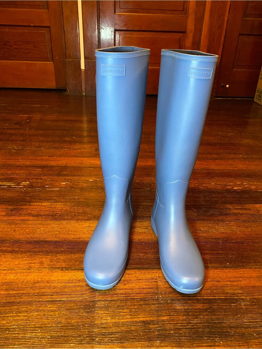 EUC Hunter Women's Original Refined Tall Rain Boots Rock Pool Blue